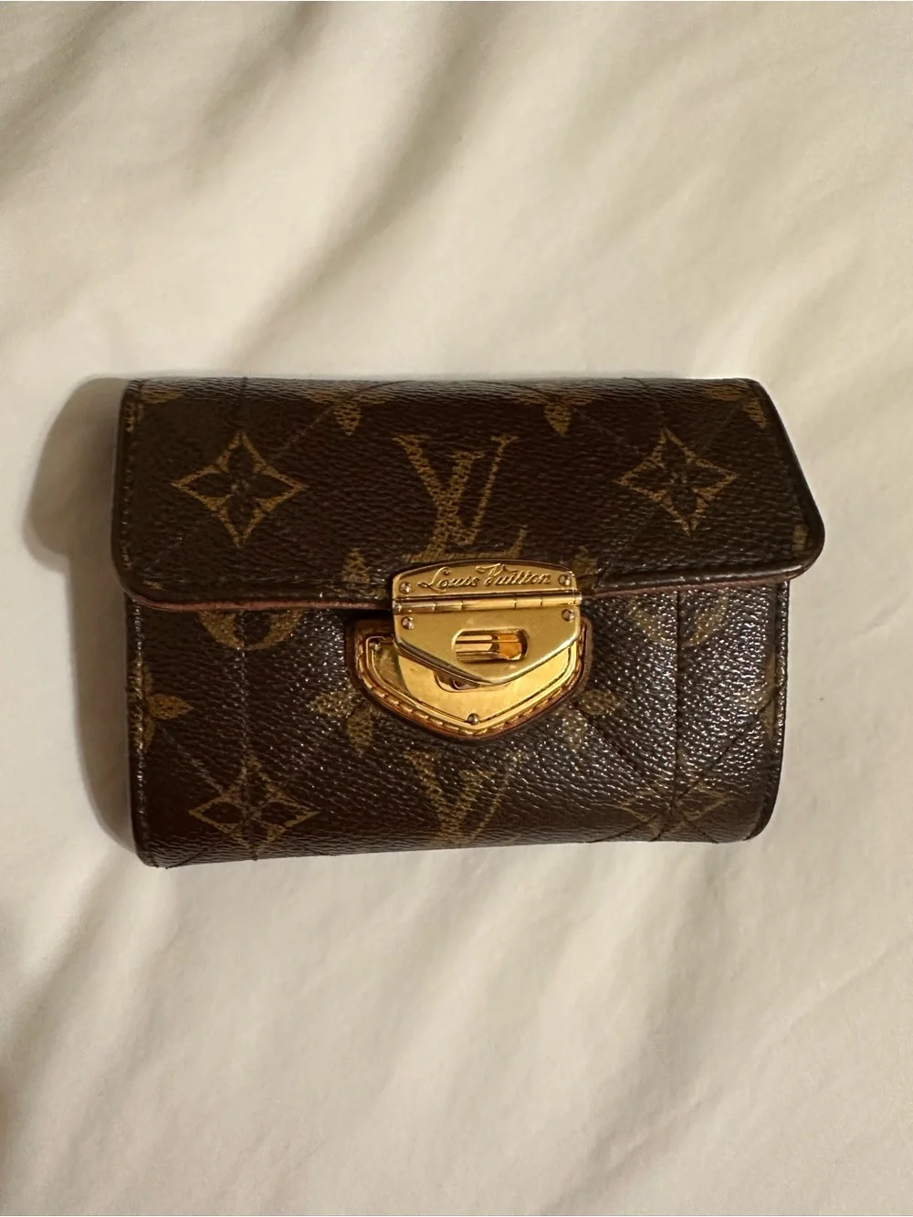Louis Vuitton Monogram Small Compact Lock Portefeuille Bifold Wallet